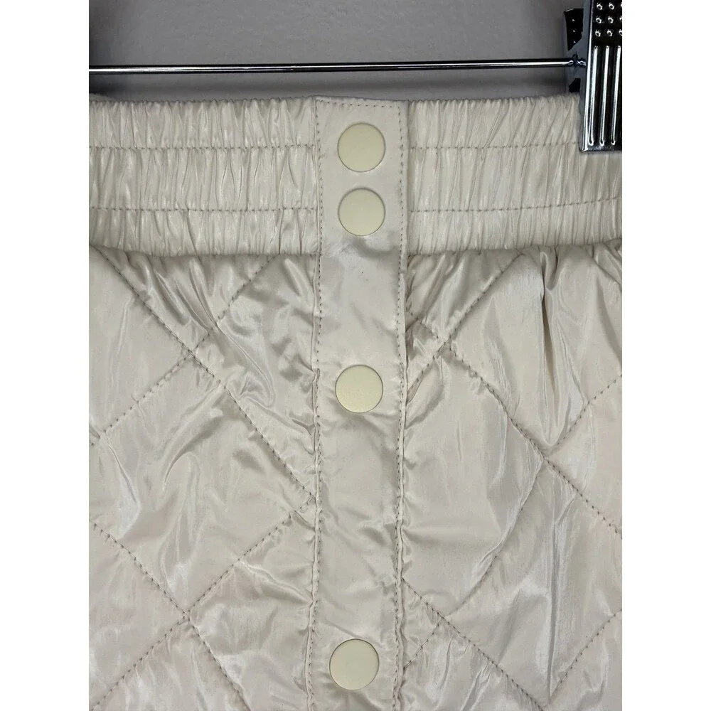 Athleta Girl White Quilted Toasty Buns Sherpa Lined Snowbound Small Sz 7 - Picture 2 of 10